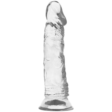 Dildo Trasparente con Base Ventilante per Imbracature, 19 cm